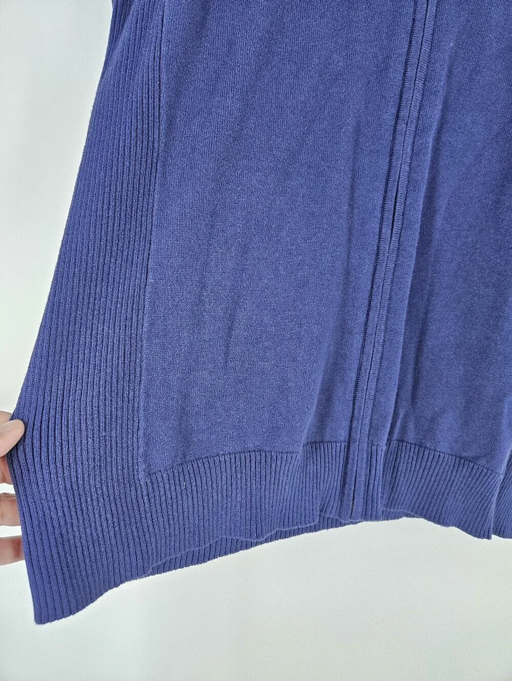 Lauren Ralph Lauren Cobalt Blue Crest Embroidered Full Zip Cardigan